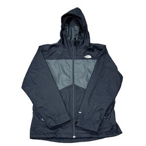 🧥🎒 THE NORTH FACE Unisex Black Gray Windbreaker Jacket | Fits Women S, Men XS